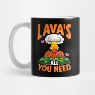 Cute & Funny Lava's All You Need Volcano Pun Mug